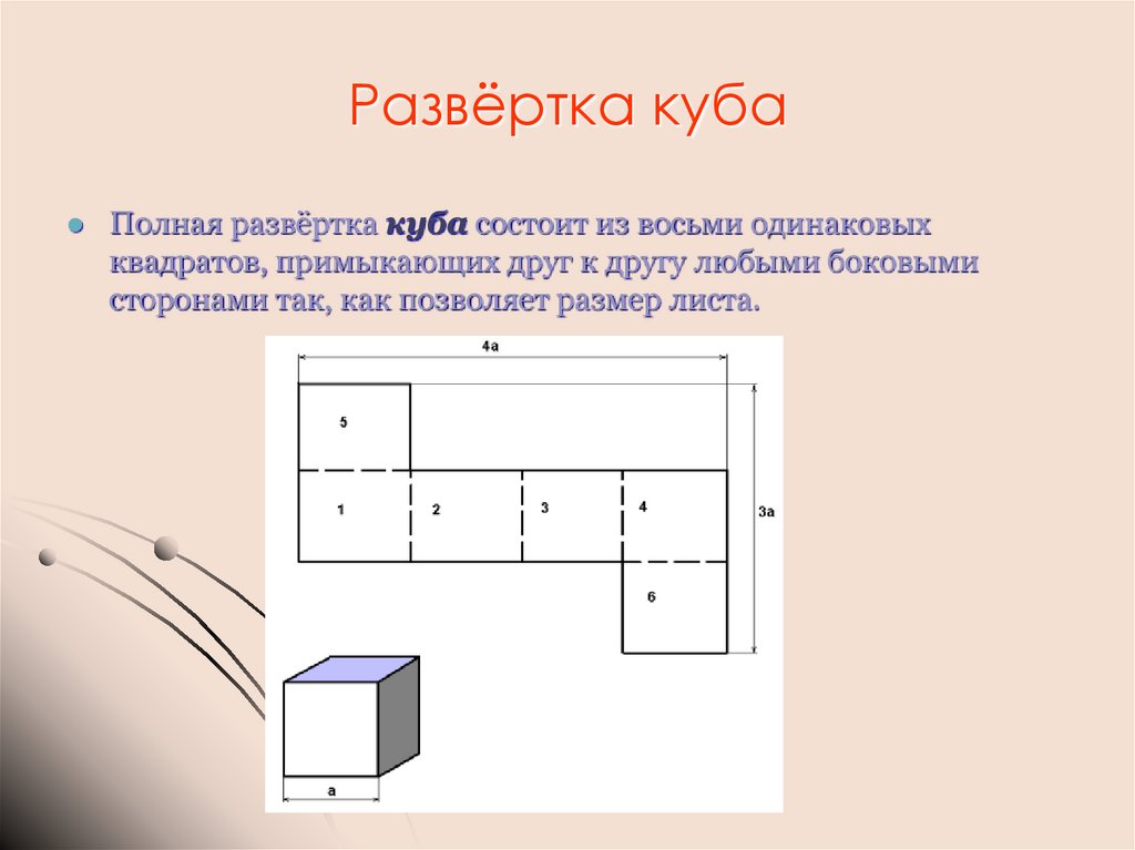 Чертеж развертки куба