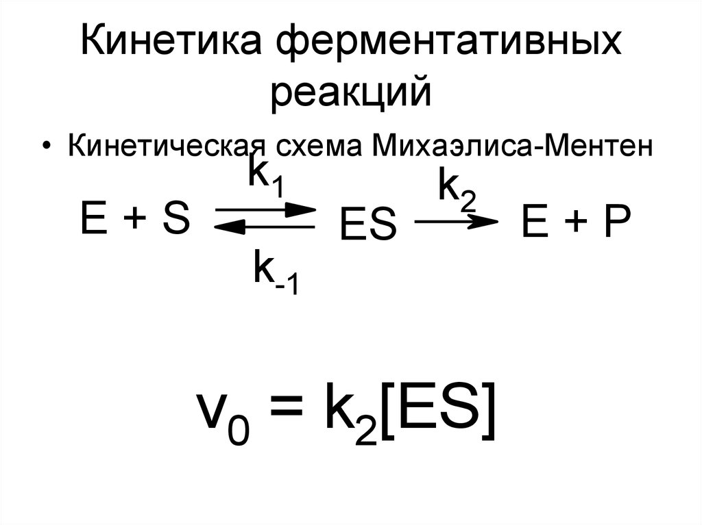 Презентация кинетика ферментативных реакций