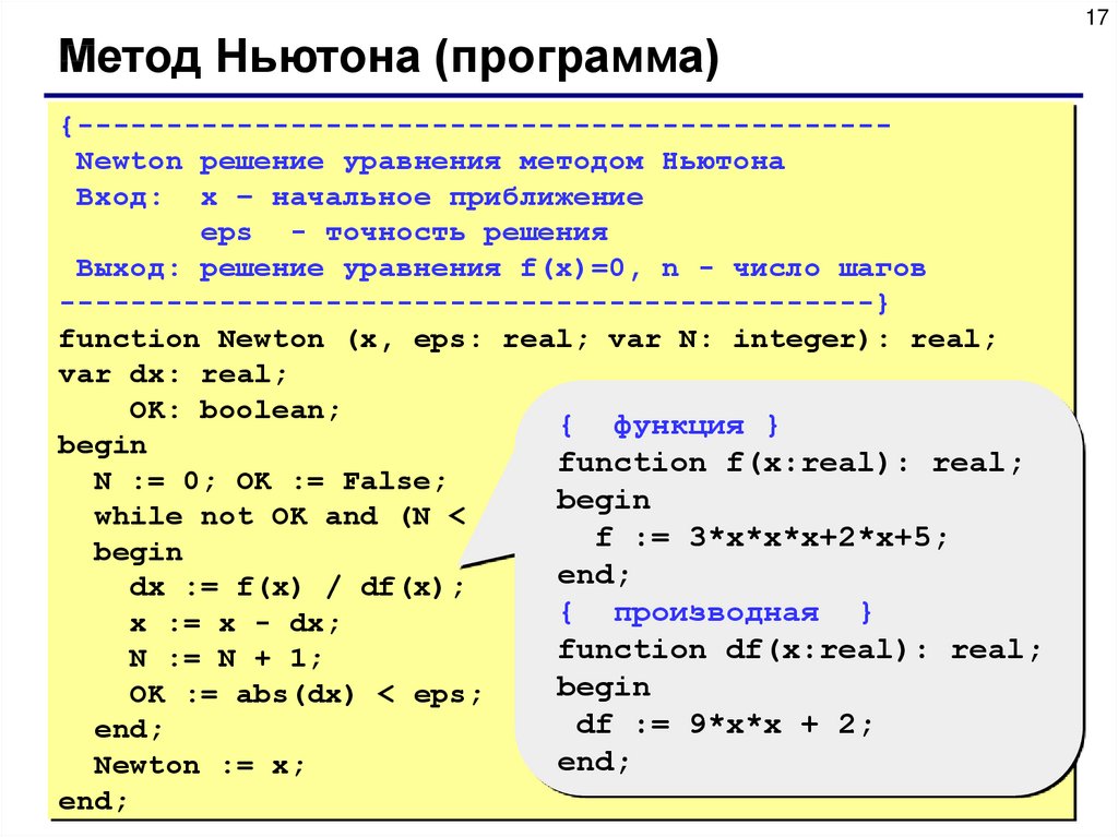 Вывести решение. Метод Ньютона для решения уравнений. Численное решение нелинейных уравнений методом Ньютона. Метод Ньютона алгоритм. Алгоритм метода Ньютона.