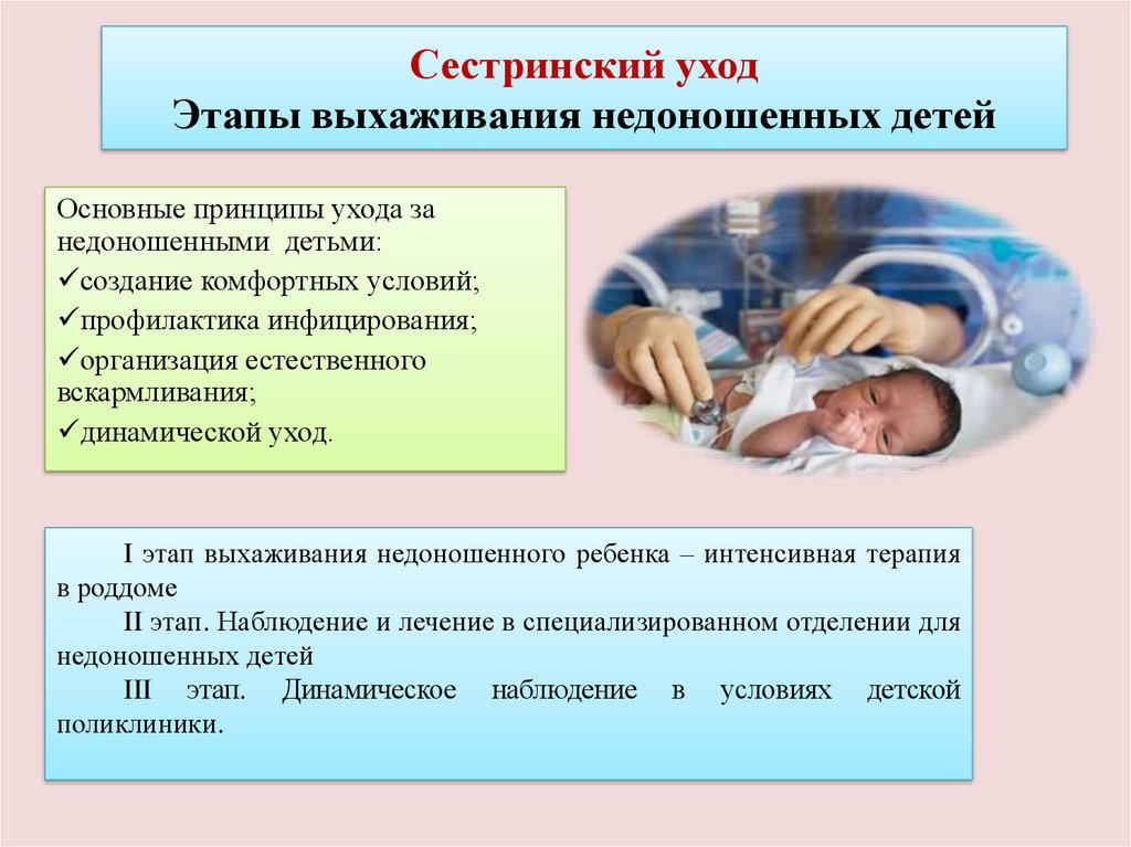Уход за недоношенными новорожденными. Особенности ухода за недоношенным ребенком. Этапы выхаживания недоношенного новорожденного. План ухода за недоношенным ребенком. Сестринский уход за недоношенным ребенком.