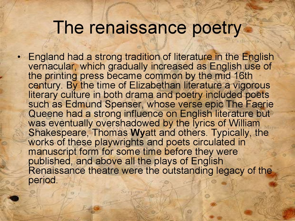 The English Renaissance презентация онлайн