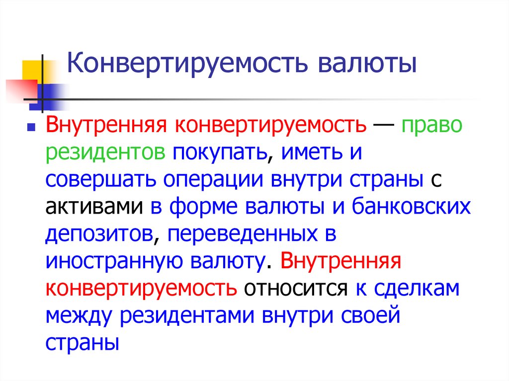 Конвертируемость валюты валютный курс презентация