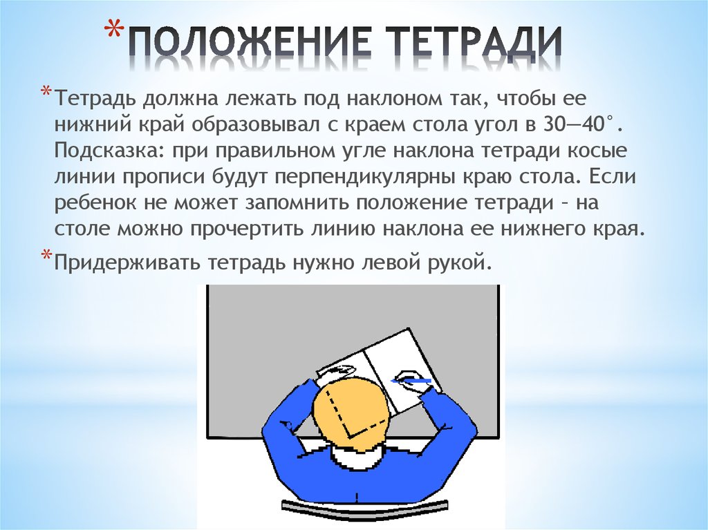 Положение тетради