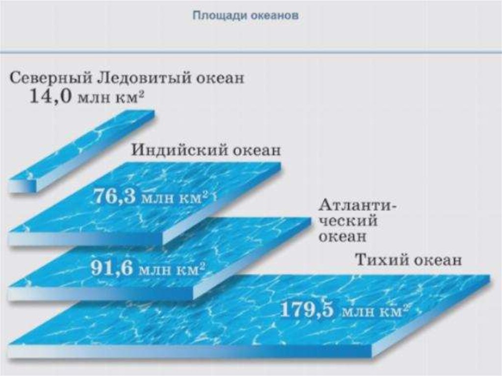 Площадь океанов занимает около