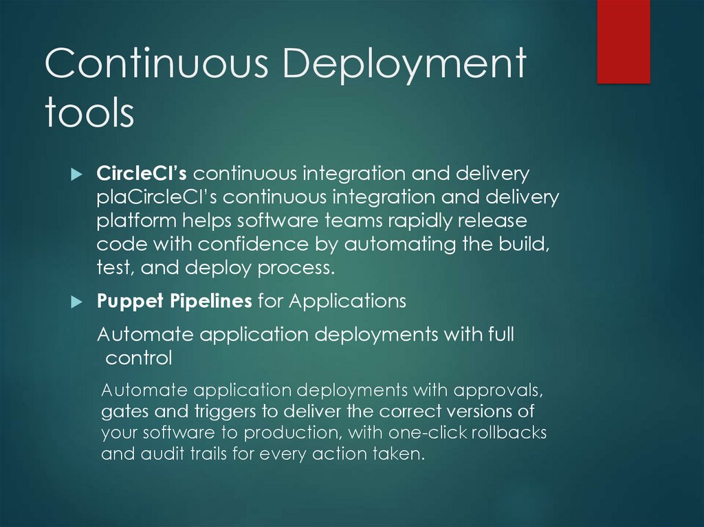 Continuous Deployment tools