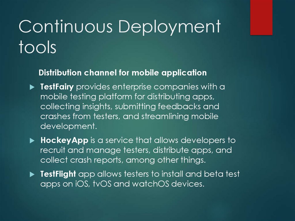 Continuous Deployment tools
