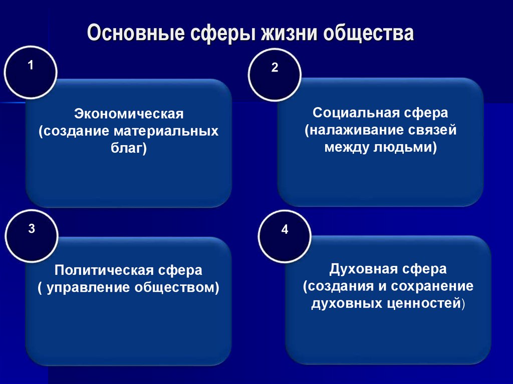 Все 4 сферы общества