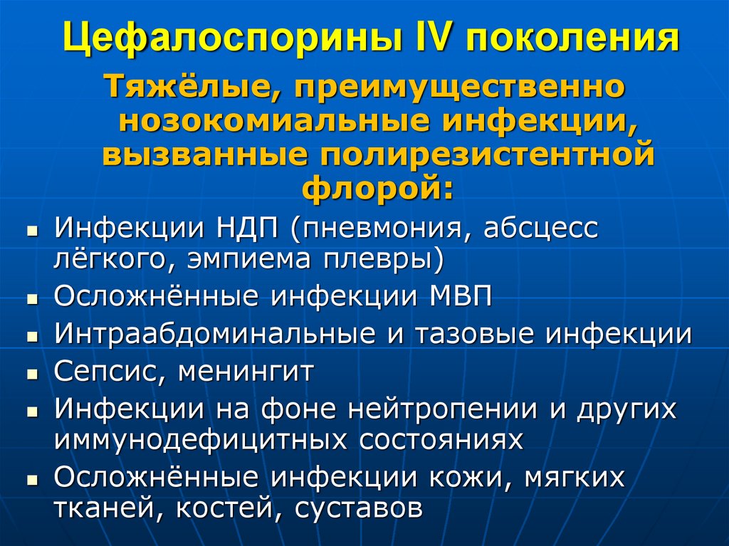 Цефалоспорины клиническая фармакология презентация