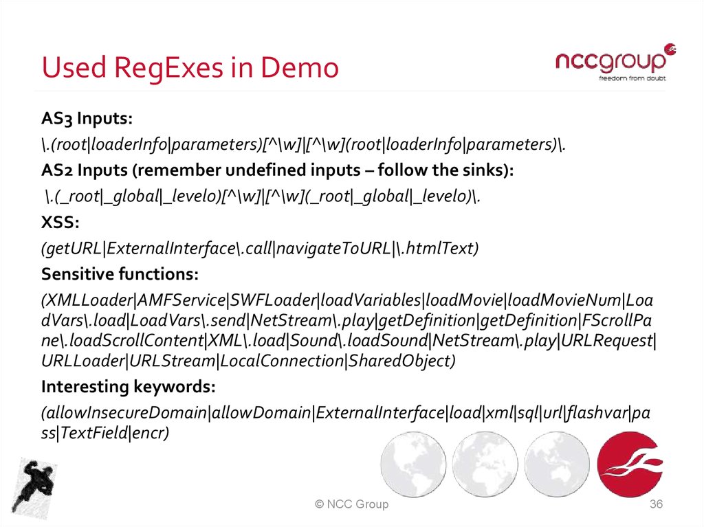 Used RegExes in Demo