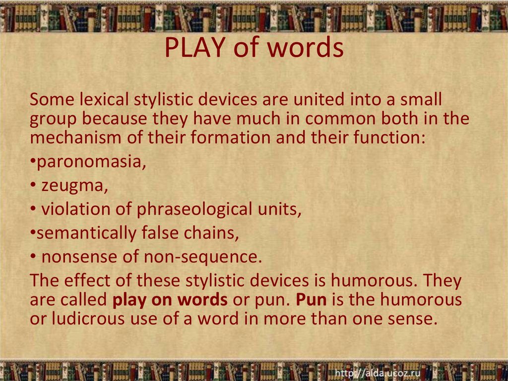 PLAY of words