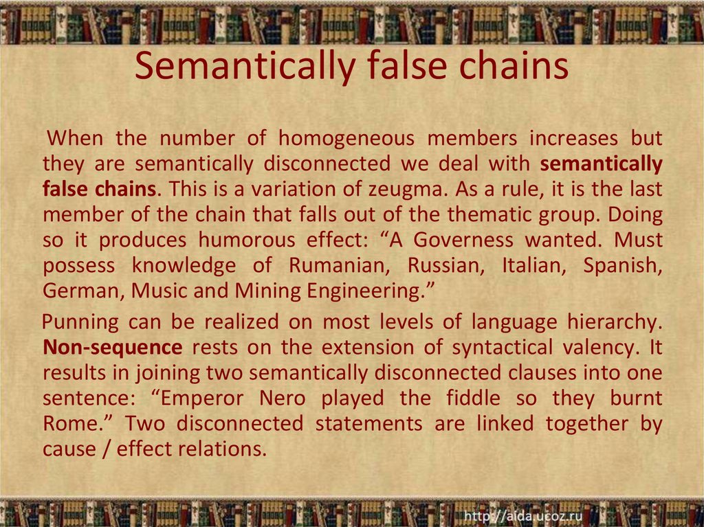 Semantically false chains