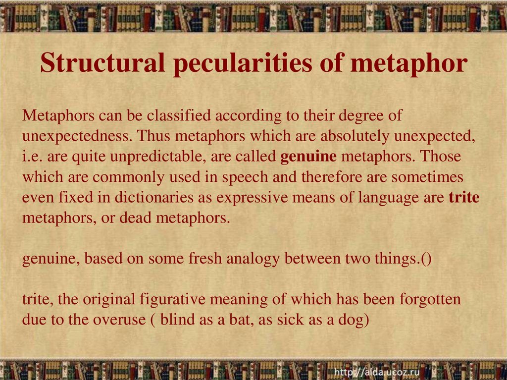 Structural pecularities of metaphor