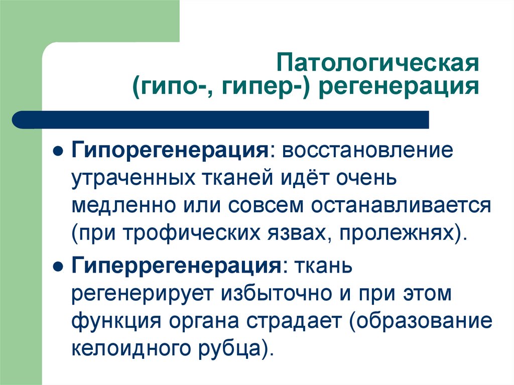 Патологическая регенерация презентация