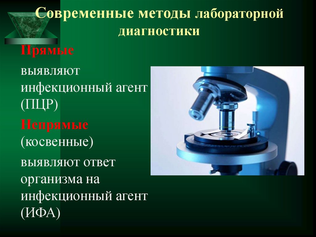 Метод лабораторной работы. Современные способы лабораторной диагностики. Косвенные методы лабораторной диагностики. Непрямые методы лабораторной диагностики. Методы лабораторной диагностики инфекционных агентов.