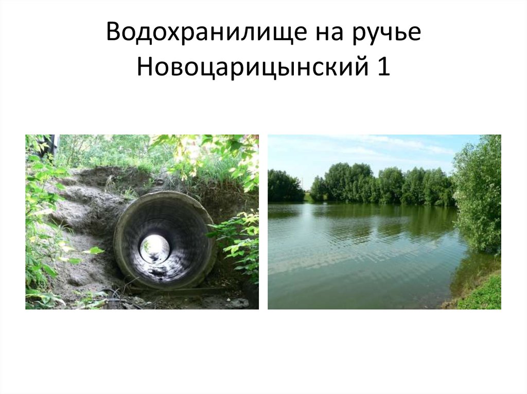 Водохранилище на ручье Новоцарицынский 1