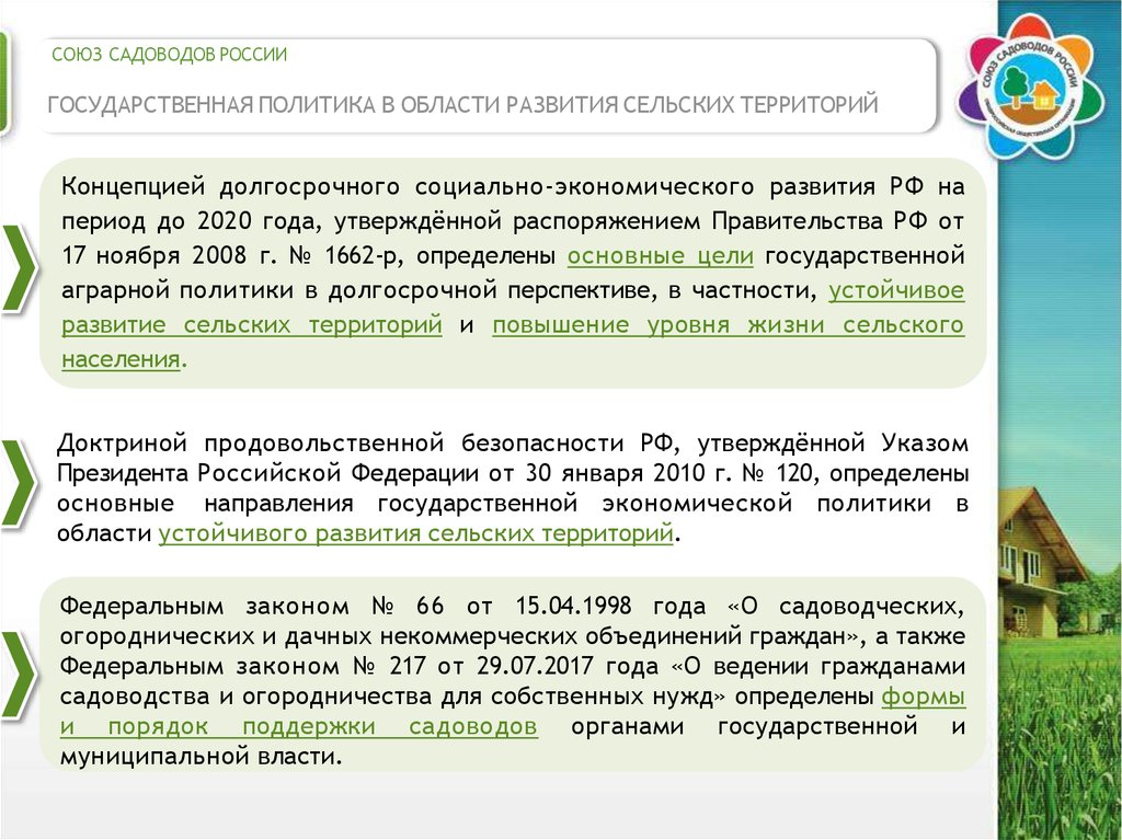 Садоводческие огороднические и дачные объединения граждан. Садоводческие огороднические и дачные некоммерческие объединения. Союзы дачников и садоводов. Эволюция Российской политики развития сельских территорий. Союз садоводов России цели.