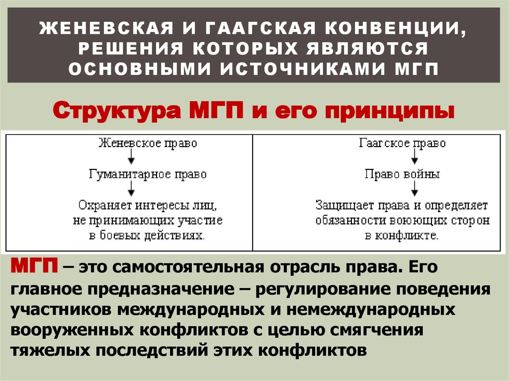 Гуманитарное понятие. Структура международного гуманитарного права. Основные конвенции международного гуманитарного права. Международное гуманитарное право структура. Женевская конвенция и Гаагская конвенция.