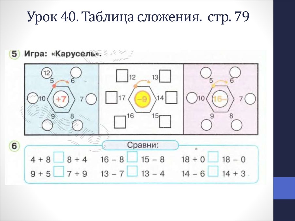 Таблица сложения урок 39 петерсон презентация