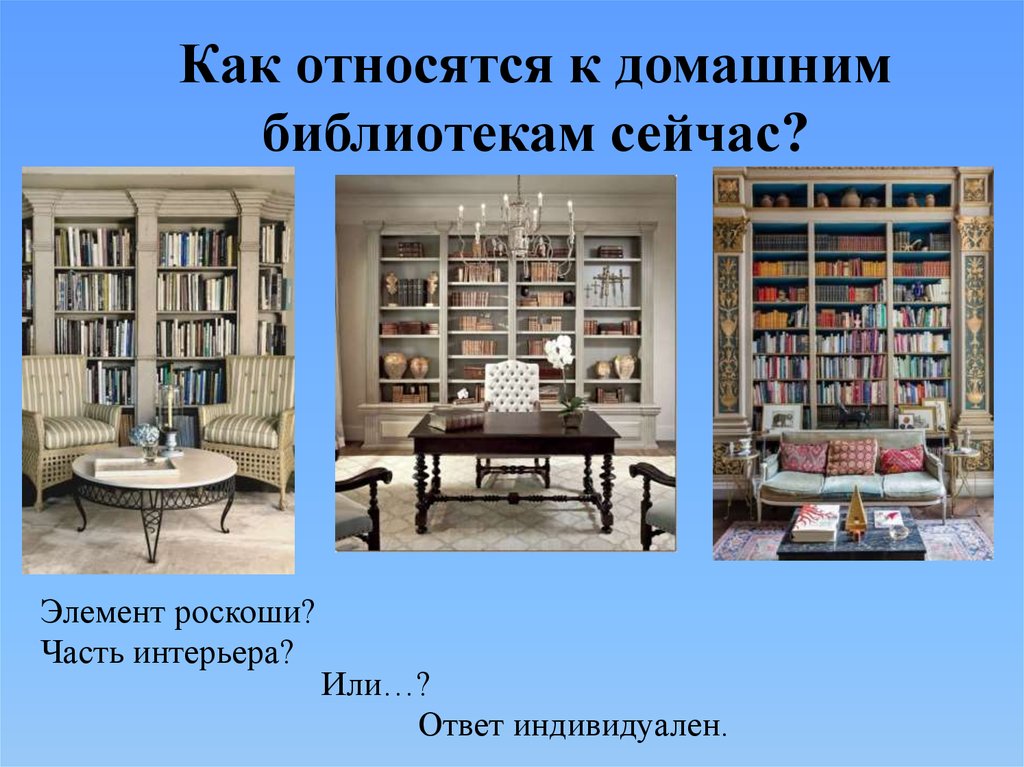 История домашних библиотек