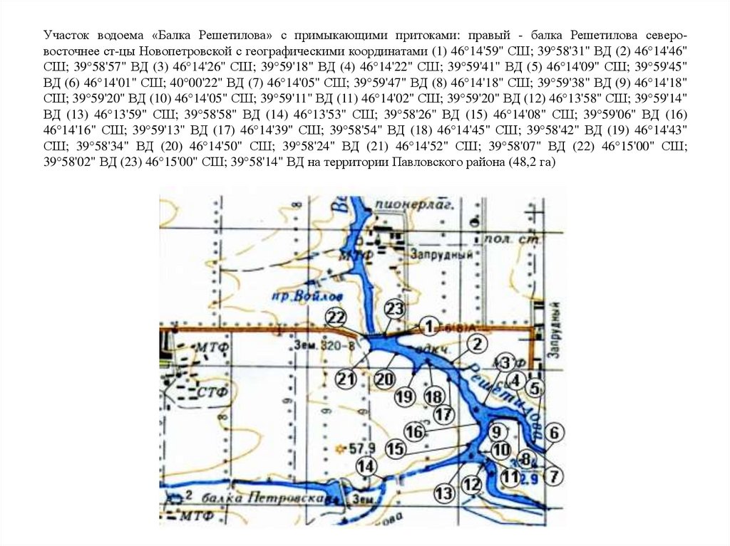 Схема реки челбас