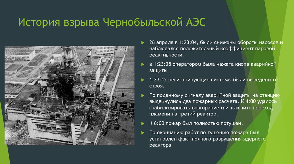 Чернобыльской аэс презентация