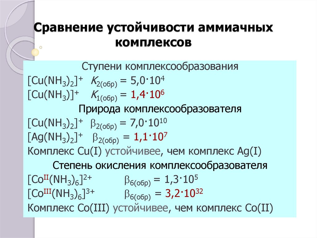 Устойчивые комплексы. Сравнение устойчивости комплексов. Устойчивость комплексов в растворах. Как вычислить устойчивость комплекса. Стабильность комплексов.