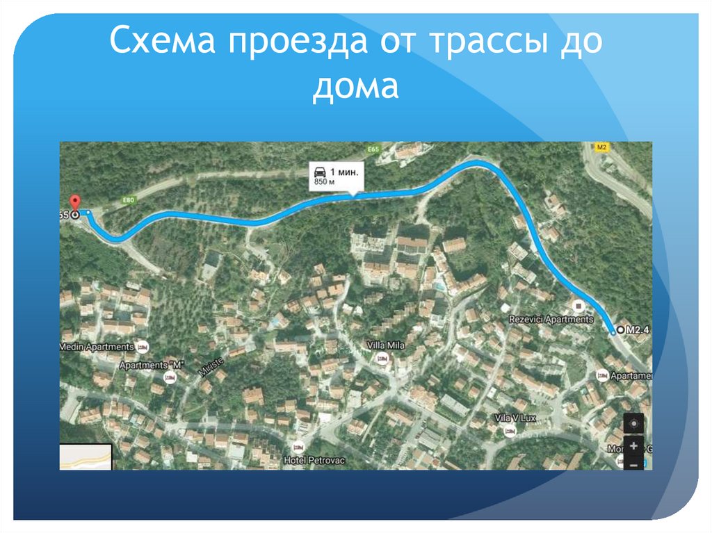 Схема проезда от трассы до дома