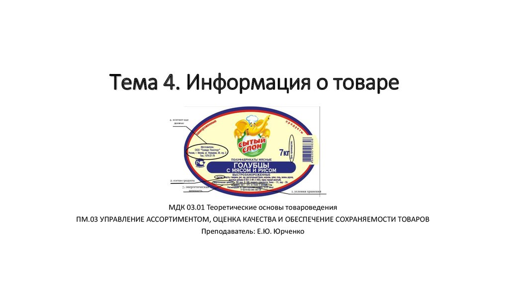 Управление ассортиментом оценка качества и обеспечение сохраняемости товаров презентация