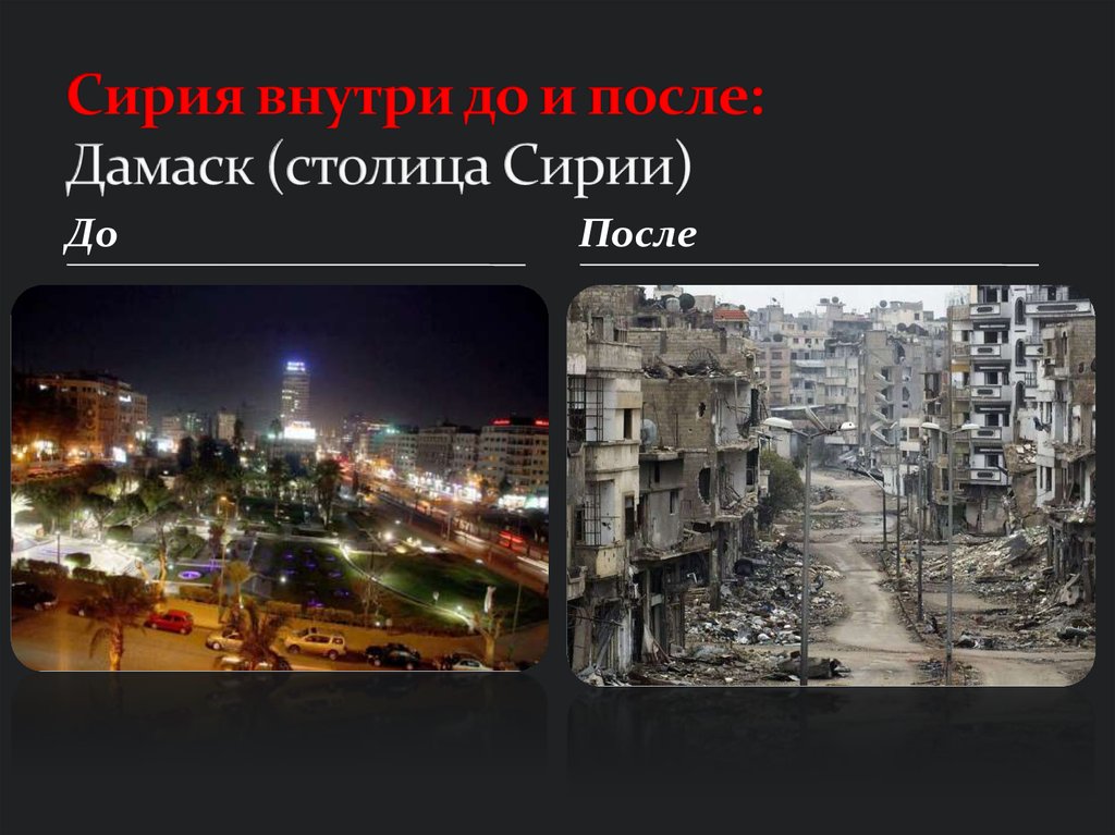 Сирия внутри до и после: Дамаск (столица Сирии)