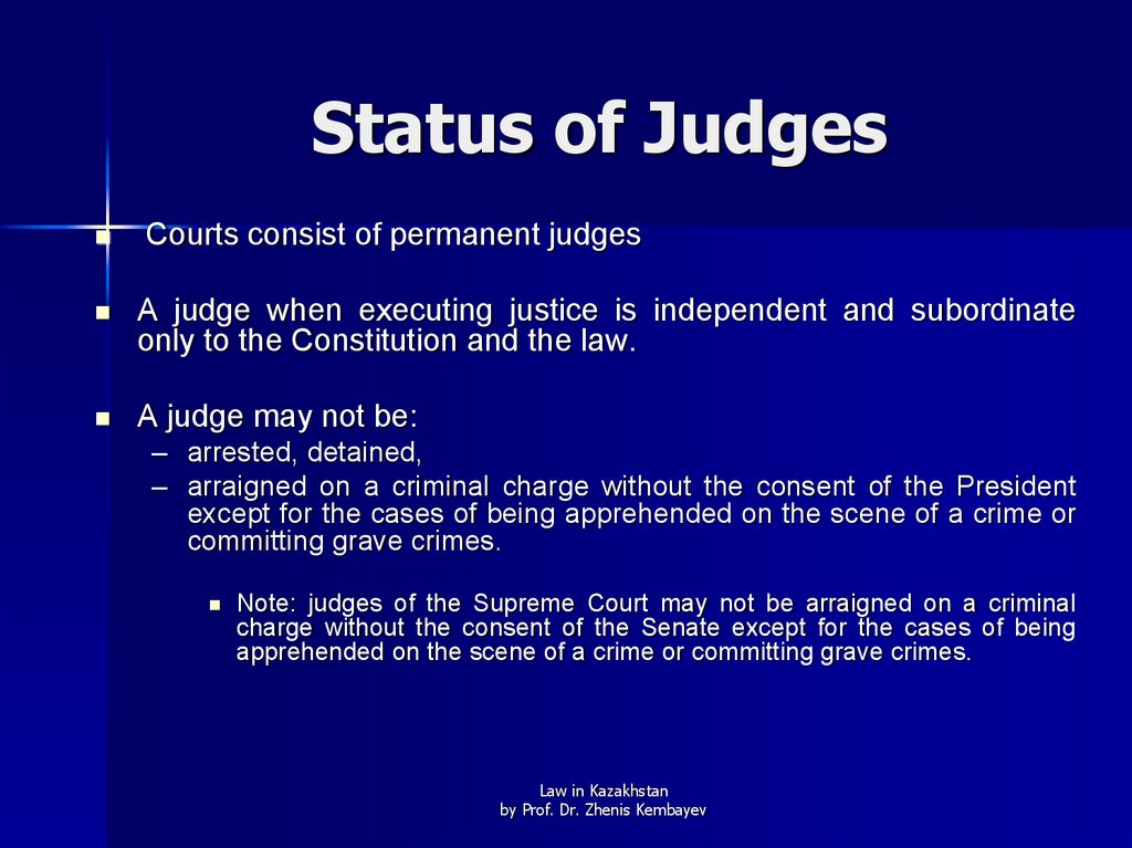 Status of Judges