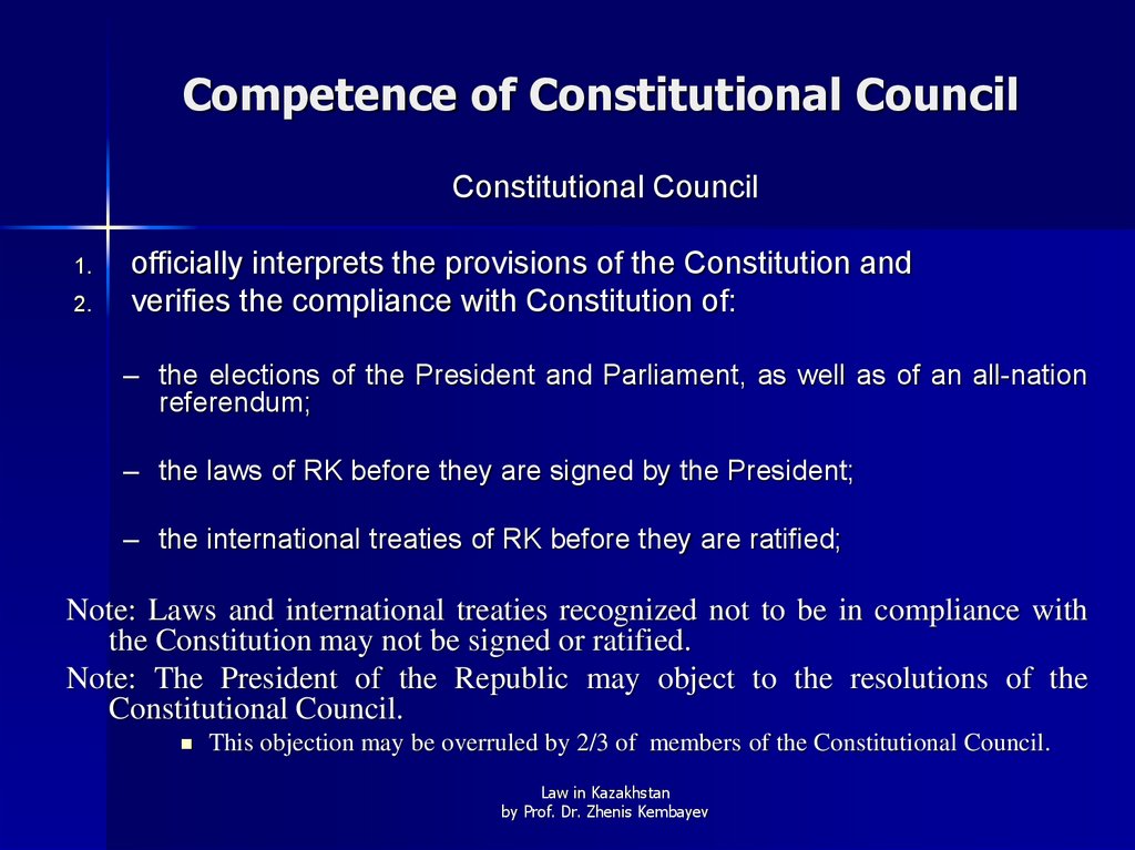 Competence of Constitutional Council