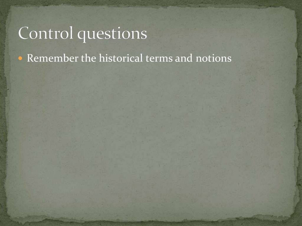 Control questions