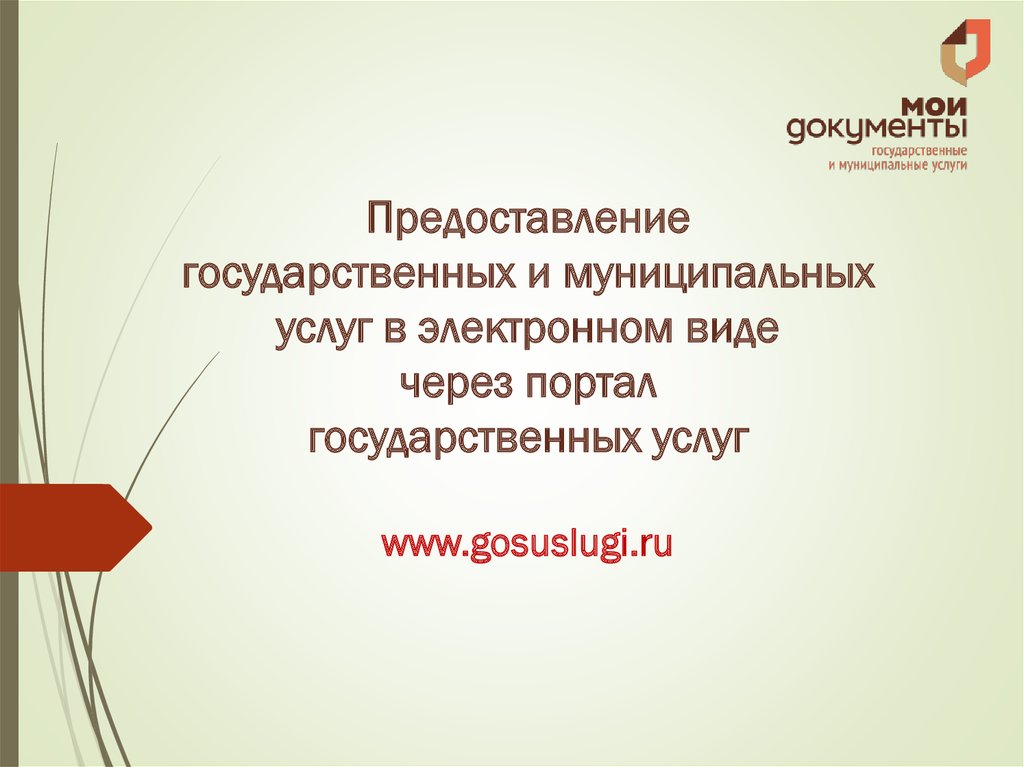 Предоставление государственных и муниципальных услуг в электронном виде через портал государственных услуг www.gosuslugi.ru