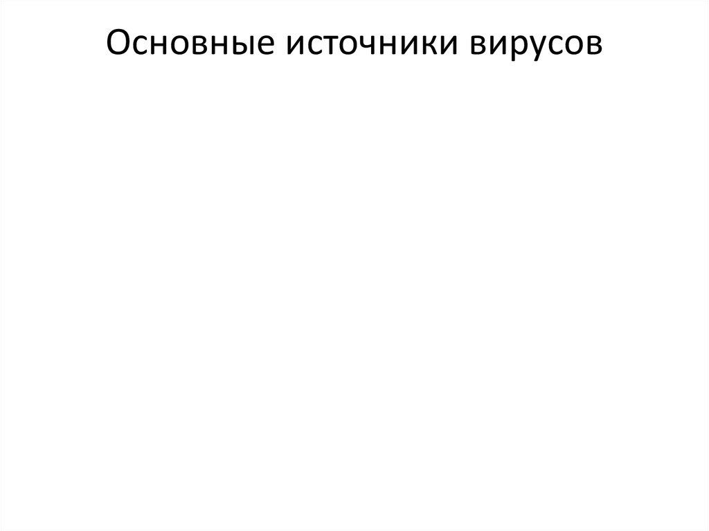 Основные источники вирусов