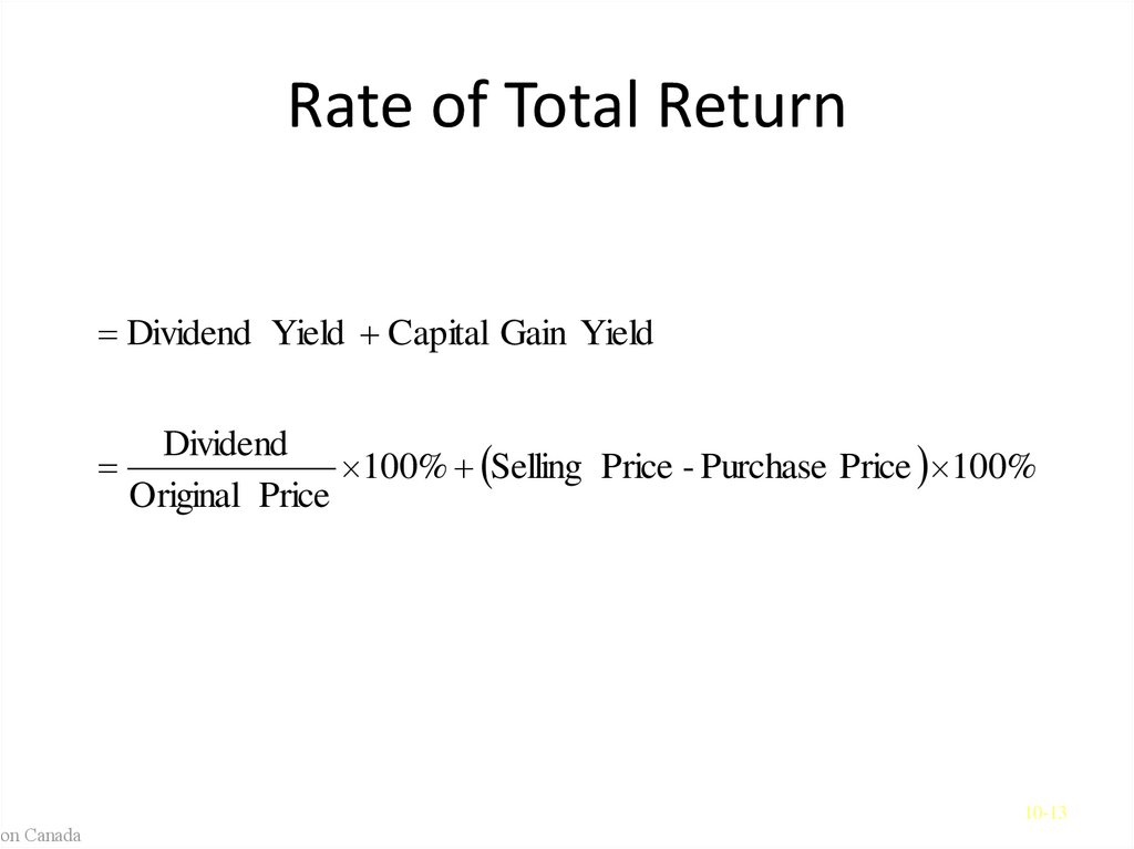 Rate of Total Return