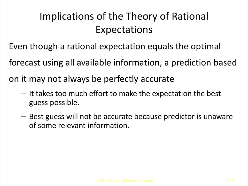 Implications of the Theory of Rational Expectations