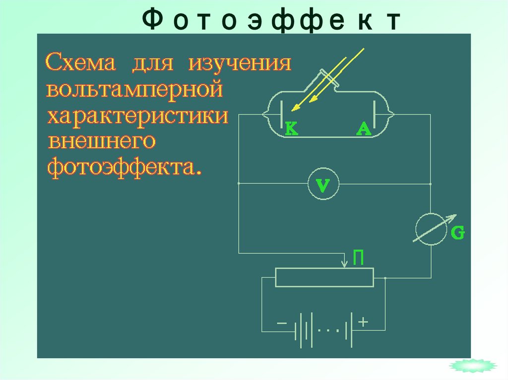 Рисунок установки для изучения фотоэффекта