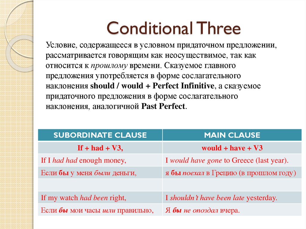 Conditional Three