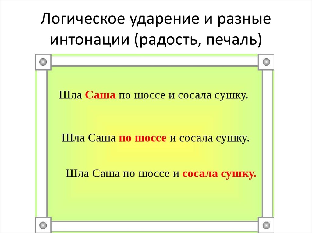 Логическое ударение это