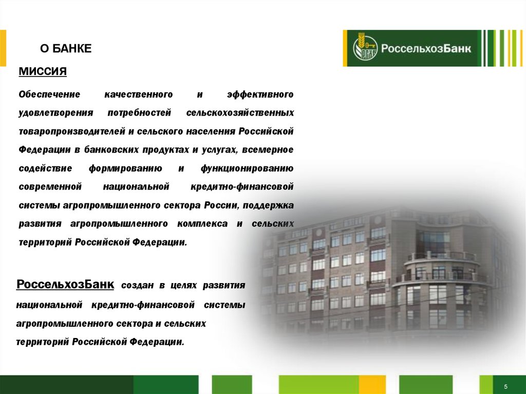 Россельхозбанк презентация о банке