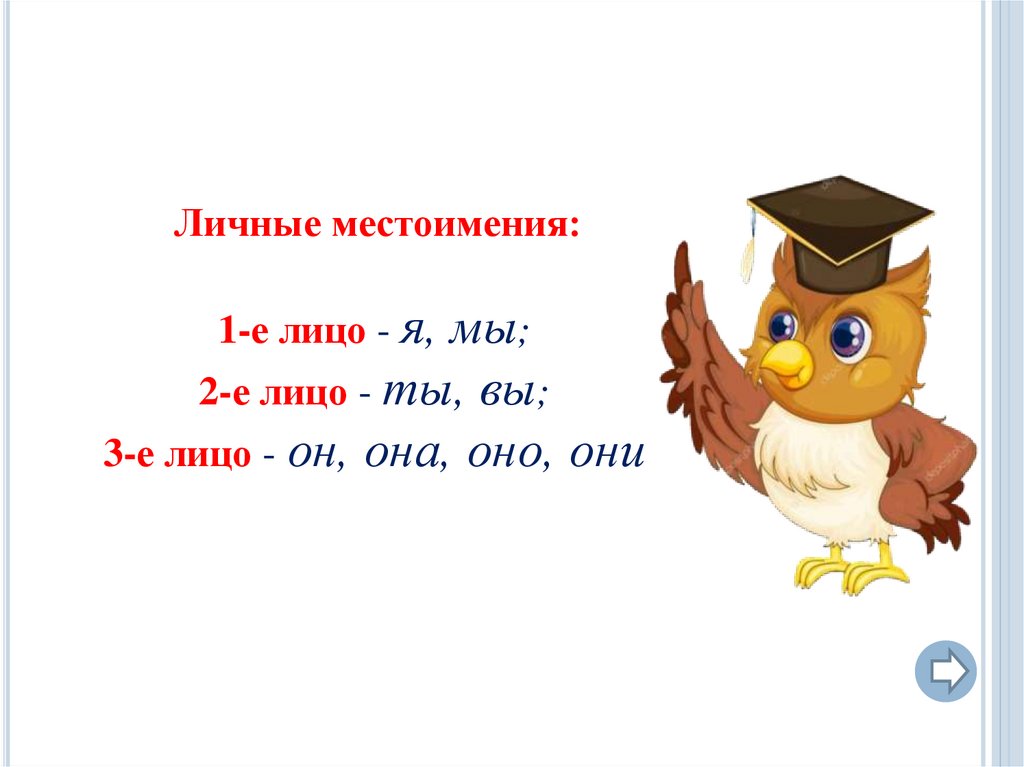 1е лицо. Личные местоимения 4 класс презентация.