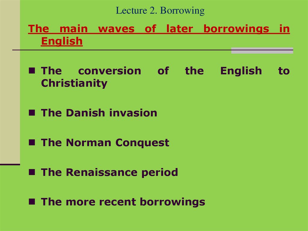 Lecture 2. Borrowing