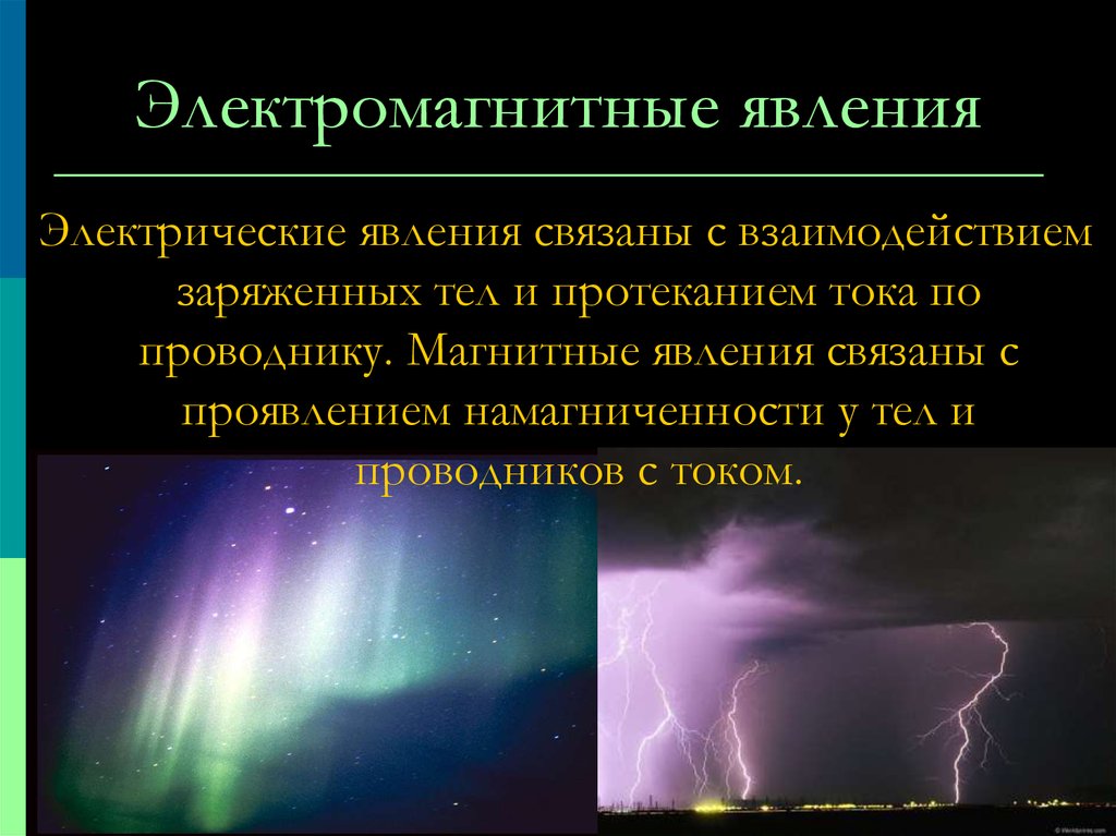 Презентация на тему электромагнитные явления 8 класс