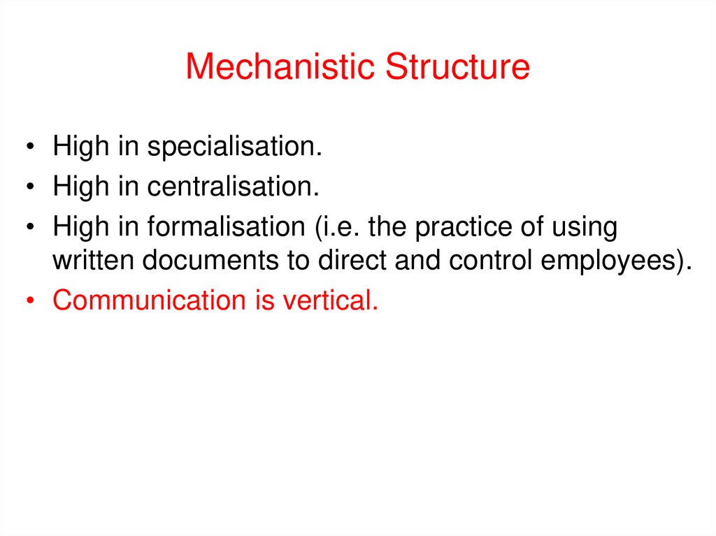 Mechanistic Structure