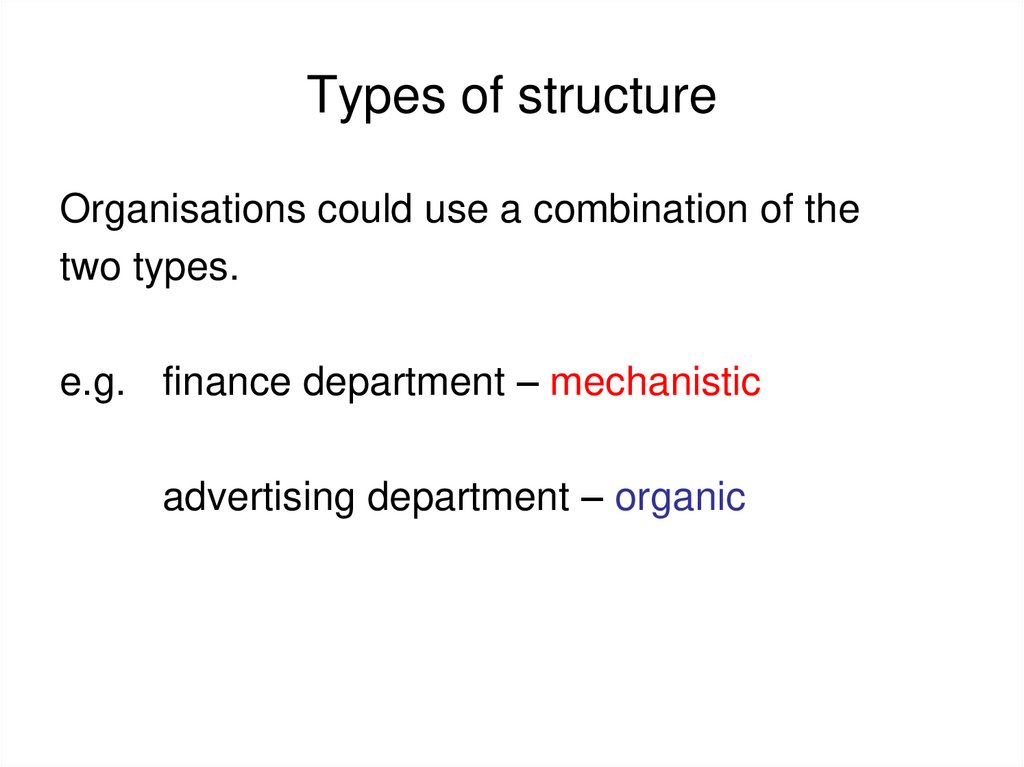 Types of structure
