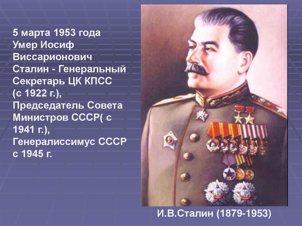 Кто сменил сталина на посту председателя совета. СССР 1953. 1953 Год СССР.