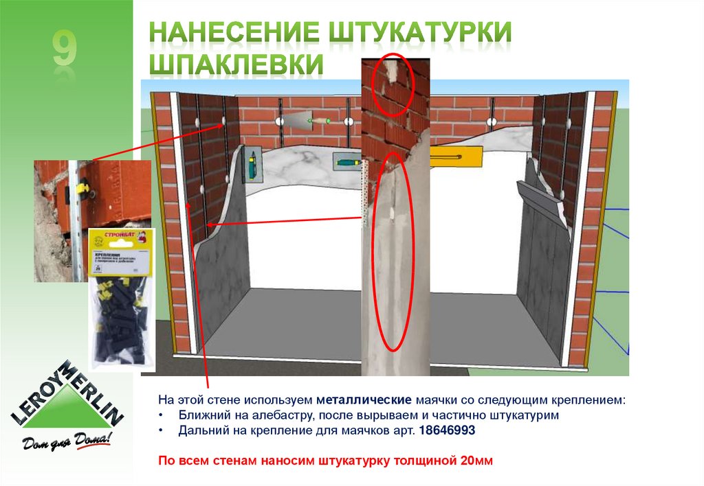 Нанесение штукатурки шпаклевки