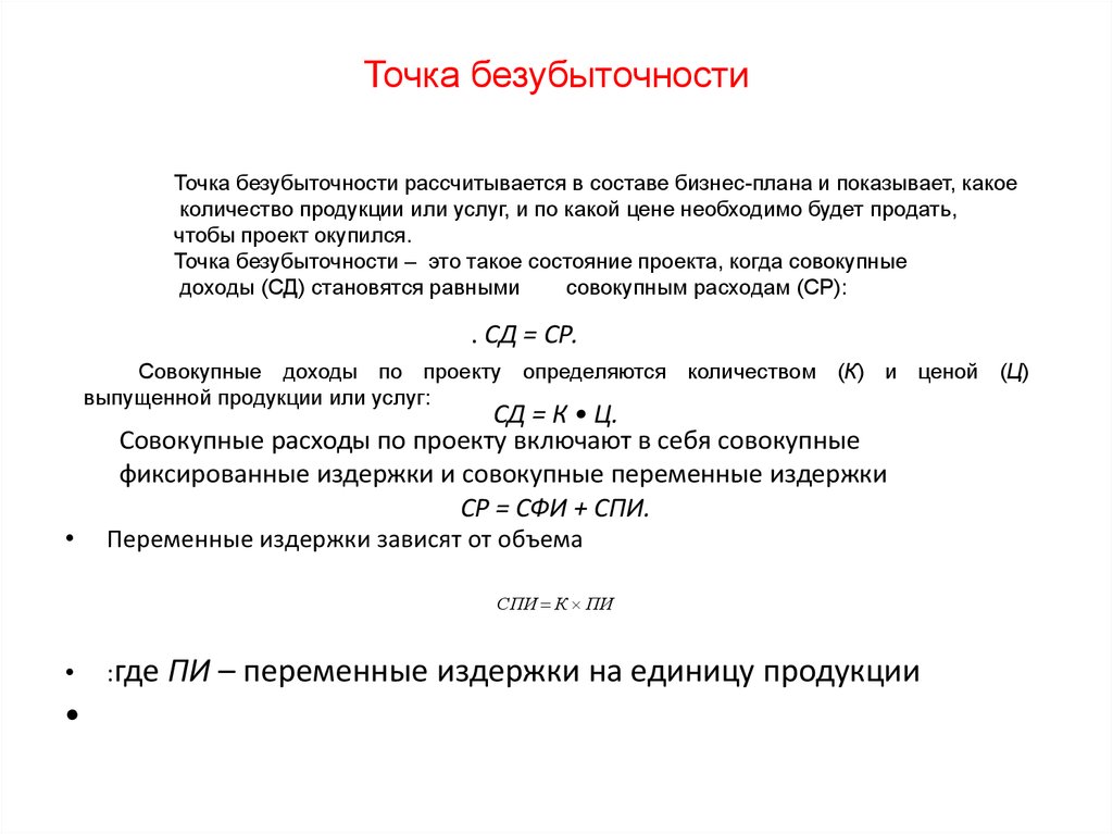 Точка безубыточности