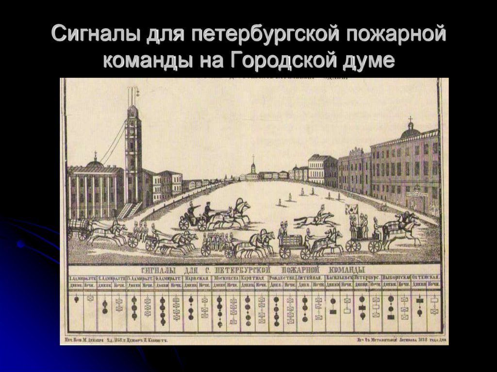 Сигналы для петербургской пожарной команды на Городской думе