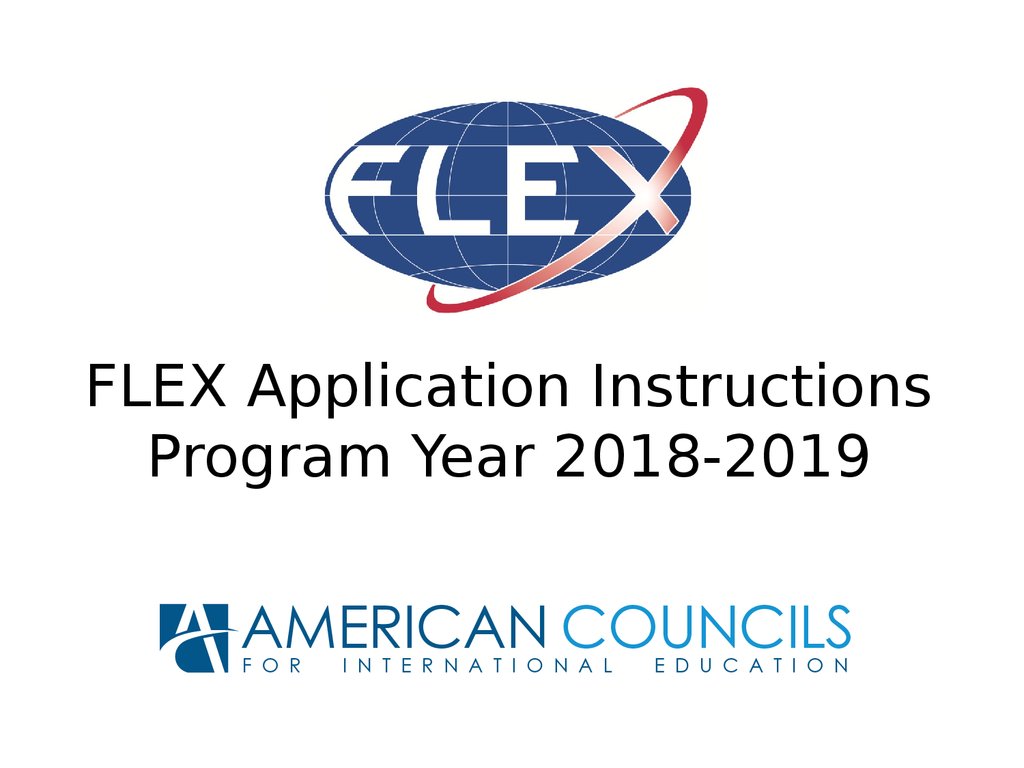 FLEX Application Instructions Program Year 2018-2019